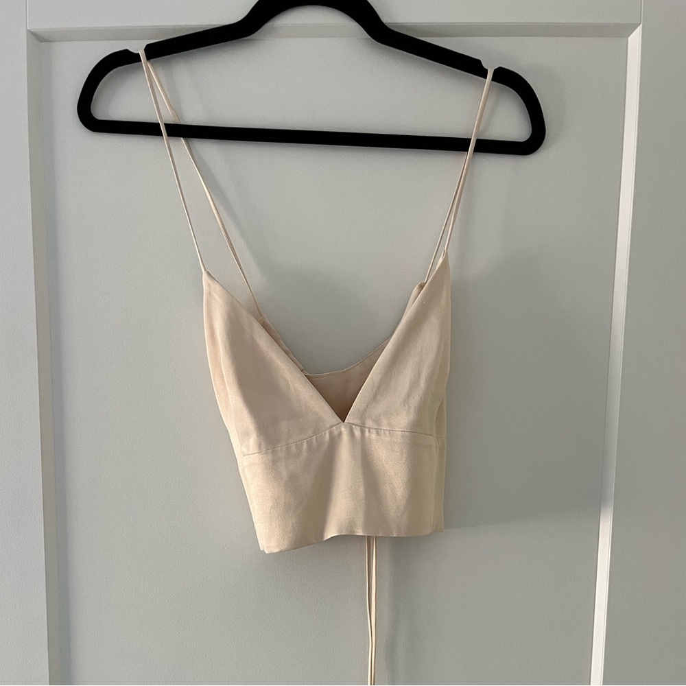 Zara champagne crop top